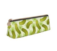 AYYQWE Estuche para lápices de sushi con estampado de pepinillos y eneldo, gran capacidad, triangular, con cremallera, para maquillaje, escuela, universidad, White, Talla única