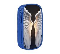 AYYQWE Estuche práctico con estampado de alas de ángel con múltiples compartimentos, para oficina, viajes, escuela, arte, suministros diarios, Blue, Talla única, Bolsillo para el paquete