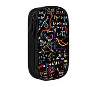 AYYQWE Estuche práctico con estampado de fórmula matemática, multicompartimento, oficina, viajes, escuela, arte, suministros diarios, Black, Talla única, Bolsillo para el paquete