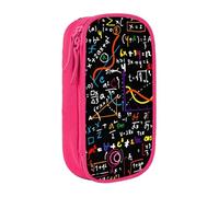 AYYQWE Estuche práctico con estampado de fórmula matemática, multicompartimento, oficina, viajes, escuela, arte, suministros diarios, Pink, Talla única, Bolsillo para el paquete