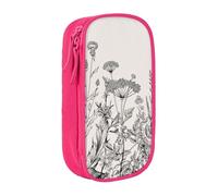 AYYQWE Estuche práctico con estampado de hierbas florales y grabado botánico, multicompartimento, oficina, viajes, escuela, arte, suministros diarios, Pink, Talla única, Bolsillo para el paquete