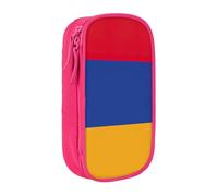 AYYQWE Estuche práctico con estampado de la bandera de Armenia con múltiples compartimentos, para oficina, viajes, escuela, arte, suministros diarios, Pink, Talla única, Bolsillo para el paquete