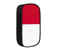 AYYQWE Estuche práctico con estampado de la bandera de Mónaco con múltiples compartimentos, para oficina, viajes, escuela, arte, suministros diarios, Black, Talla única, Bolsillo para el paquete