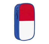 AYYQWE Estuche práctico con estampado de la bandera de Mónaco con múltiples compartimentos, para oficina, viajes, escuela, arte, suministros diarios, Blue, Talla única, Bolsillo para el paquete