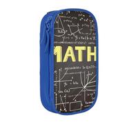 AYYQWE Estuche práctico con estampado de matemáticas para escuela, múltiples compartimentos, oficina, viajes, escuela, arte, suministros diarios, Blue, Talla única, Bolsillo para el paquete