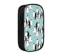 AYYQWE Estuche práctico con estampado de pingüinos con múltiples compartimentos, para oficina, viajes, escuela, arte, suministros diarios, Black, Talla única, Bolsillo para el paquete