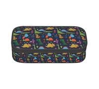 AYYQWE Estuche versátil con estampado de hojas de palma de dinosaurio, 21 x 5 x 9,4 cm, bolsa de almacenamiento, uso escolar y oficina, Black, Talla única