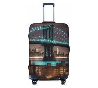 AYYQWE Funda elástica para maleta, diseño del puente de Manhattan, de Nueva York, para vacaciones, viajes, equipaje, accesorio protector, Black, S, Equipaje de mano