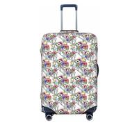AYYQWE Funda protectora elástica para maleta, con estampado de jardín y colores vivos, Black, S, Equipaje de mano