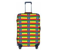 AYYQWE Funda universal para maleta con estampado de bandera de Etiopía, impermeable, elástica, para viajes de negocios, protector de equipaje, White, XL, Organizador de bolsas