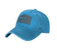 AYYQWE Gorra de béisbol de mezclilla lavada con estampado de tiburón azul, transpirable, para viajes, festivales, accesorios diarios, azul, Talla única