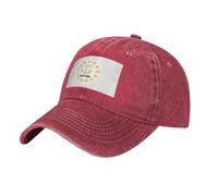 AYYQWE Gorra de béisbol transpirable con estampado de la bandera del estado de Rhode Island, para viajes, festivales, uso diario, rosso, Talla única