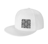 AYYQWE Gorra de béisbol unisex ajustable con estampado de damasco, para deportes al aire libre, senderismo, golf, uso diario, blanco, Talla única