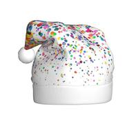 AYYQWE Gorro de Navidad con estampado de puntos de colores, gorro de Papá Noel para decoración de fiestas de vacaciones