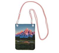 AYYQWE Grand Teton National Park - Bolso cruzado delgado para teléfono, multiusos, para viajes, correr, uso diario, Pink, Talla única