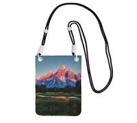AYYQWE Grand Teton National Park - Bolso cruzado delgado para teléfono, multiusos, para viajes, correr, uso diario, Black, Talla única