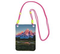 AYYQWE Grand Teton National Park - Bolso cruzado delgado para teléfono, multiusos, para viajes, correr, uso diario, fucusia, Talla única