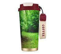 AYYQWE Green Nature - Taza de viaje de acero inoxidable para café, té, agua, bebidas frías y calientes, uso diario