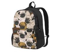 AYYQWE Imagen De Pug Print Mochila de gran capacidad resistente al agua para senderismo, camping, pícnics