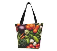 AYYQWE Introducción de varias verduras con estampado de verano, bolsa de hombro para playa, viajes, compras, gimnasio, senderismo, eventos de fiesta