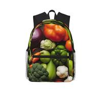 AYYQWE Introducción de varias verduras con estampado de verduras, mochila informal unisex, ligera, resistente al agua, viajes de fin de semana, viajes al aire libre