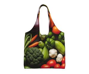 AYYQWE Introducción de varios vegetales con estampado de verduras, bolsa de lona extra grande para compras diarias, viajes, escapadas de fin de semana