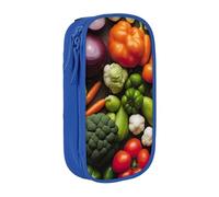 AYYQWE Introducción de varios vegetales con estampado práctico estuche multicompartimento, oficina, viajes, escuela, arte, suministros diarios, Blue, Talla única, Bolsillo para el paquete