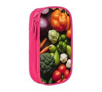 AYYQWE Introducción de varios vegetales con estampado práctico estuche multicompartimento, oficina, viajes, escuela, arte, suministros diarios, Pink, Talla única, Bolsillo para el paquete