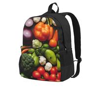 AYYQWE Introducción de varios vegetales con impresión de gran capacidad, mochila impermeable, unisex, para viajes, escuela, trabajo, aventuras al aire libre