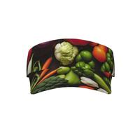 AYYQWE Introducción de varios vegetales con visera para el sol, gorra de correa ajustable, para senderismo, pesca, golf, playa, actividades al aire libre, color negro
