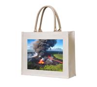 AYYQWE Kilauea Volcano Bloom - Bolsa de lona reutilizable para compras, ecológica, viajes, al aire libre, uso diario
