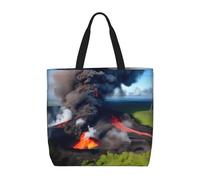 AYYQWE Kilauea Volcano Bloom Print - Bolsa de hombro de gran capacidad para mujer, para compras, viajes, playa, trabajo