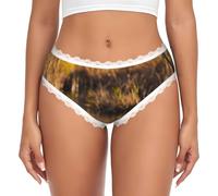 AYYQWE Loon Nature - Bragas de encaje transpirables con estampado de pájaros, ropa interior cómoda para regalo, blanco, S