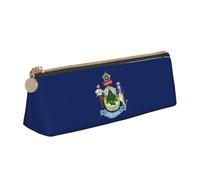 AYYQWE Maine State Flag Print - Estuche triangular de gran capacidad con cremallera para bolígrafos, maquillaje, escuela, universidad, White, Talla única