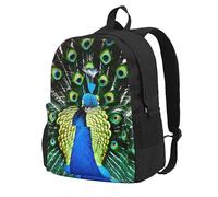 AYYQWE Mochila de gran capacidad con estampado de pavo real fresco, resistente al agua, senderismo, camping, pícnics