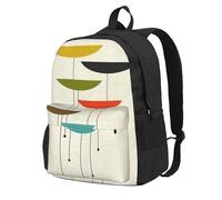 AYYQWE Mochila de gran capacidad con estampado moderno de mediados de siglo, resistente al agua, para senderismo, camping, pícnics, viajes, artículos esenciales