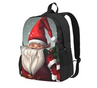 AYYQWE Mochila de gran capacidad con estampado tradicional de gnomos navideños, resistente al agua, senderismo, camping, picnic, viajes, esenciales