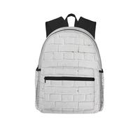 AYYQWE Mochila informal unisex con diseño de ladrillo blanco antiguo, ligera, resistente al agua, viajes de fin de semana, viajes al aire libre