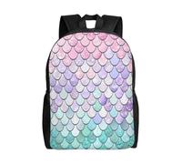 AYYQWE Mochila unisex con doble hombro, diseño de sirena, color rosa pastel, morado, con estampado de té aguamarina, ligera, para viajes y aventuras al aire libre