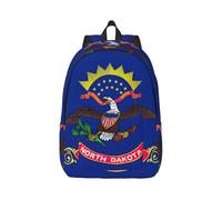 AYYQWE Mochila unisex con estampado de bandera del estado de Dakota del Norte, ligera, doble bolsa de hombro, viajes, uso diario, Black, M, Mochilas rucksack