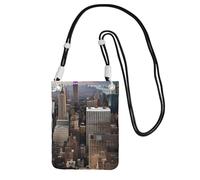 AYYQWE New York Fashion City Print Slim Phone Crossbody Bag Multi-Purpose Sling Wallet for Travel Running Daily Use, Black, Talla única