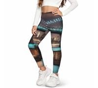 AYYQWE New York Manhattan Bridge - Leggings elásticos con estampado nocturno para entrenamiento, uso casual, deporte, diario, moda transpirable, Negro, L