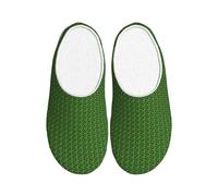 AYYQWE Pantuflas unisex de franela de TPR suaves con estampado de hojas verdes para adultos, suela antideslizante para el hogar, viajes, para interiores