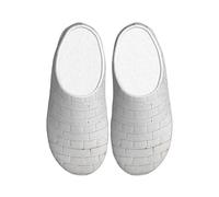AYYQWE Pantuflas unisex para adultos con diseño de ladrillos blancos antiguos, suaves, suela antideslizante para el hogar, viajes, franela para interiores