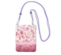 AYYQWE Pink Petals. Bolso cruzado delgado para teléfono, multiuso, para viajes, correr, uso diario, Purple, Talla única
