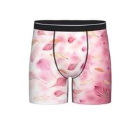 AYYQWE Pink Petals. Calzoncillos tipo bóxer para hombre, transpirables, elásticos, suaves, para uso diario, viajes, gimnasio, ropa interior, Negro, XL