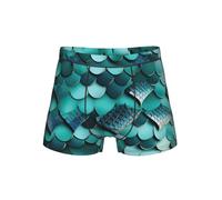 AYYQWE Ropa interior transpirable con estampado de escamas de pez sirena para hombre, ligera, cómoda, para uso diario, ropa de dormir casual, Negro, S