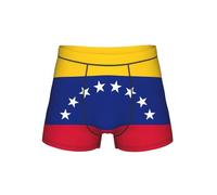 AYYQWE Ropa interior transpirable con estampado de la bandera de Venezuela para hombre, ligera, cómoda, para uso diario, ropa de dormir casual, Negro, 4XL