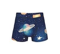 AYYQWE Ropa interior transpirable para hombre, diseño de cielo estrellado, universo espacial, ligero, cómodo, ropa de dormir informal para uso diario, Negro, S