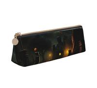 AYYQWE Scary Halloween Print - Estuche triangular de gran capacidad con cremallera para bolígrafos, maquillaje, escuela, universidad, White, Talla única